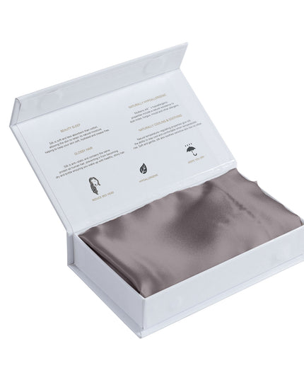 MULBERRY SILK PILLOW CASE TWIN PACK - SIZE: 51X76CM - CHARCOAL-1951134812672757765