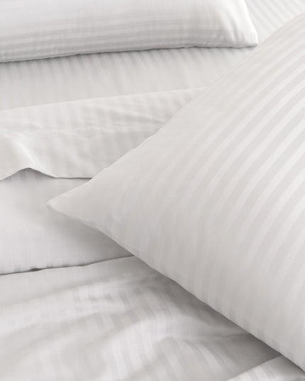 KENSINGTON 1200TC COTTON SHEET SET IN STRIPE-QUEEN - WHITE-1951134850245332995