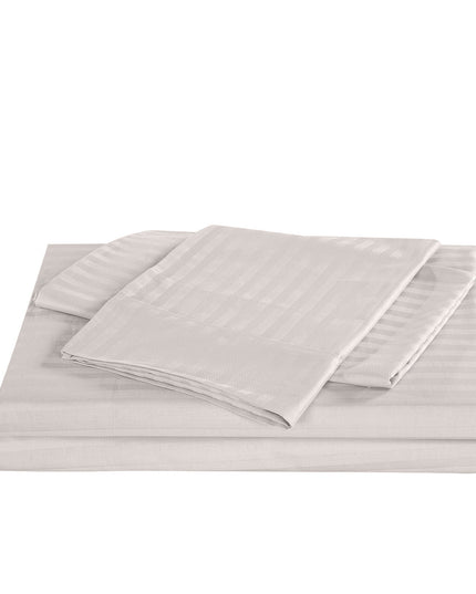 KENSINGTON 1200TC COTTON SHEET SET IN STRIPE-QUEEN - SILVER (GREY)-1951134850631208964