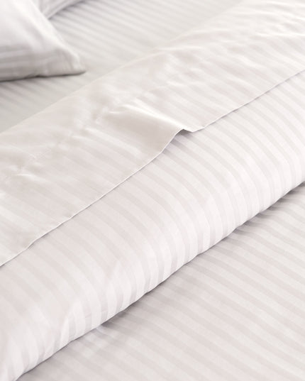 KENSINGTON 1200TC COTTON SHEET SET IN STRIPE-KING - WHITE-1951134850996113410