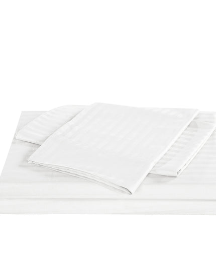 KENSINGTON 1200TC COTTON SHEET SET IN STRIPE-KING - WHITE-1951134850996113412