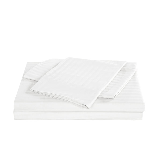 KENSINGTON 1200TC COTTON SHEET SET IN STRIPE-KING - WHITE-1951134850996113412