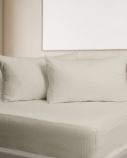 KENSINGTON 1200TC COTTON SHEET SET IN STRIPE-KING - SAND-1951134851184857091