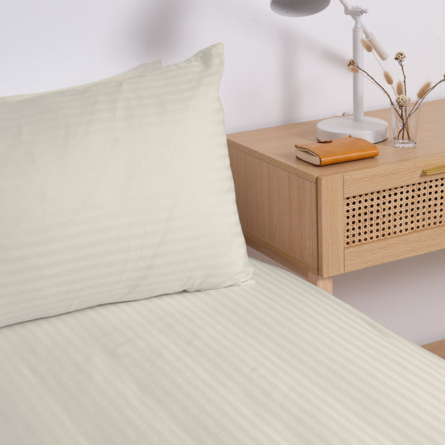KENSINGTON 1200TC COTTON SHEET SET IN STRIPE-KING - SAND-1951134851184857092