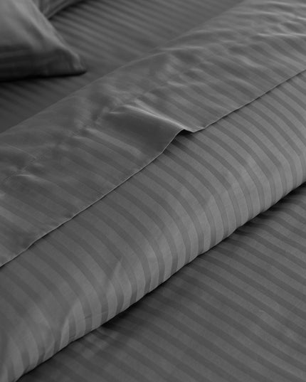 KENSINGTON 1200TC COTTON SHEET SET IN STRIPE-KING - CHARCOAL-1951134851558150146
