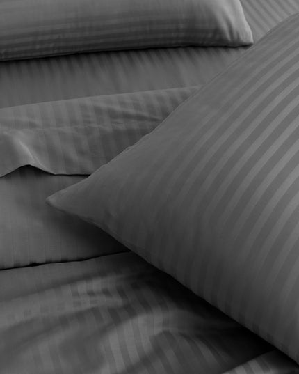 KENSINGTON 1200TC COTTON SHEET SET IN STRIPE-KING - CHARCOAL-1951134851558150147