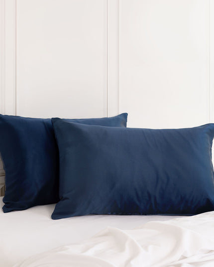 MULBERRY SILK PILLOW CASE TWIN PACK - SIZE: 51X76CM - NAVY-1951134812869890052