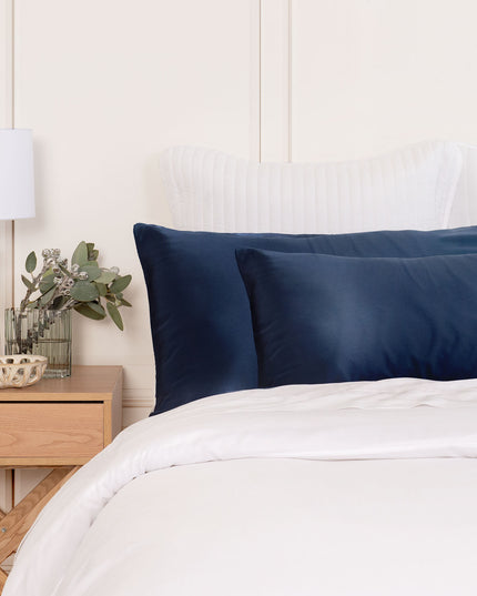 MULBERRY SILK PILLOW CASE TWIN PACK - SIZE: 51X76CM - NAVY-1951134812869890049