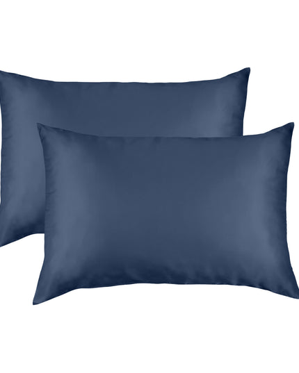 MULBERRY SILK PILLOW CASE TWIN PACK - SIZE: 51X76CM - NAVY-1951134812869890048