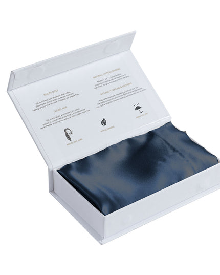 MULBERRY SILK PILLOW CASE TWIN PACK - SIZE: 51X76CM - NAVY-1951134812869890053