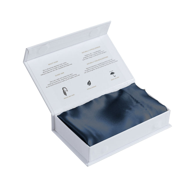 MULBERRY SILK PILLOW CASE TWIN PACK - SIZE: 51X76CM - NAVY-1951134812869890053