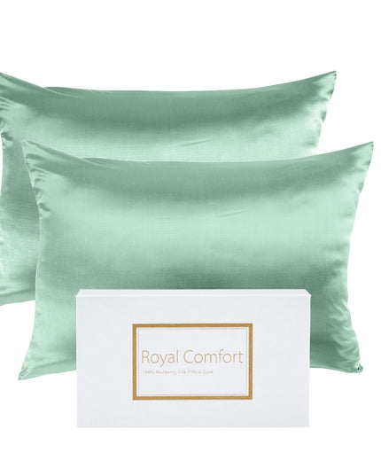 MULBERRY SILK PILLOW CASE TWIN PACK - SIZE: 51X76CM - MINT-1951134813041856515