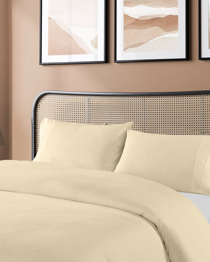 Royal Comfort Blended Bamboo Quilt Cover Sets -Dark Ivory-Double-1951134818922270721