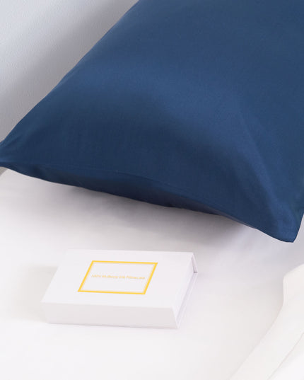 Pure Silk Pillow Case by Royal Comfort-Navy-1951134814337896450