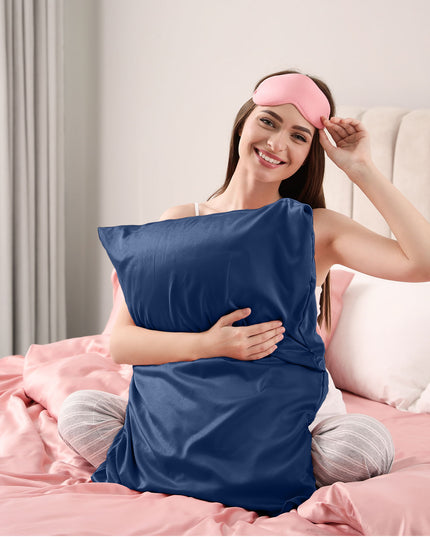 Pure Silk Pillow Case by Royal Comfort-Navy-1951134814337896452