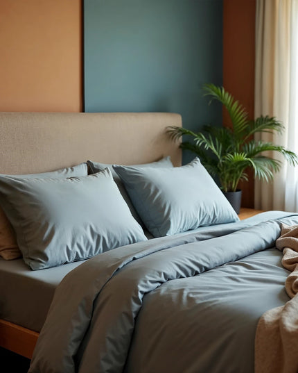 Royal Comfort 1000TC Cotton Blend Quilt Cover Sets King - Charcoal-1951134822093164545