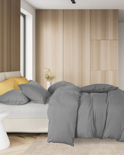 Royal Comfort 1000TC Cotton Blend Quilt Cover Sets King - Charcoal-1951134822093164546