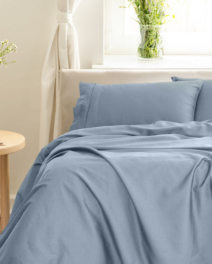 Royal Comfort  - Balmain 1000TC Bamboo Cotton Sheet Set - Queen - Blue Fog-1951134853193928704