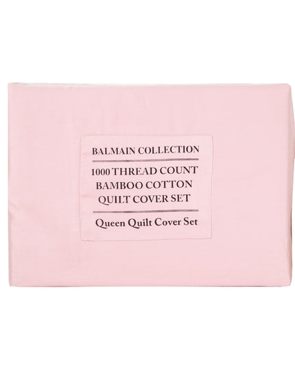 Royal Comfort - Balmain 1000TC Bamboo cotton Quilt Cover Sets (Queen) - Blush-1951134823833800711