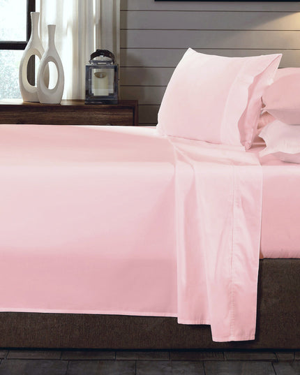 Royal Comfort - 250TC 100% Organic Cotton 4 Piece Sheet Set - Double - Blush-1951134855261720576