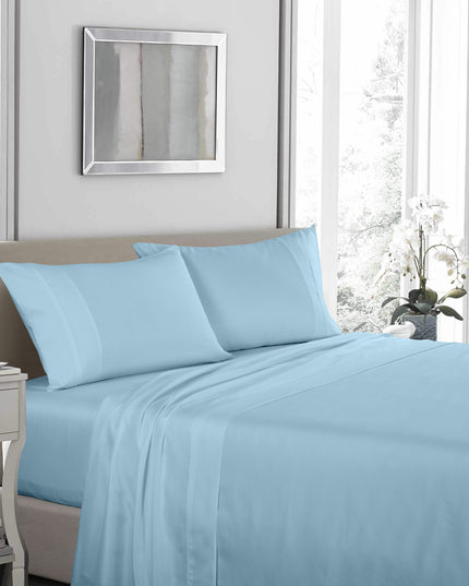 Royal Comfort 1200TC Ultrasoft 4 Piece Sheet Set - Queen - Sky Blue-1951134858021572609