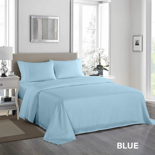 Royal Comfort 1200TC Ultrasoft 4 Piece Sheet Set - Queen - Sky Blue-1951134858021572613