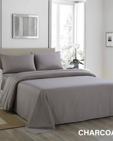 Royal Comfort 1200TC Ultrasoft 4 Piece Sheet Set - King - Charcoal-1951134858550054917