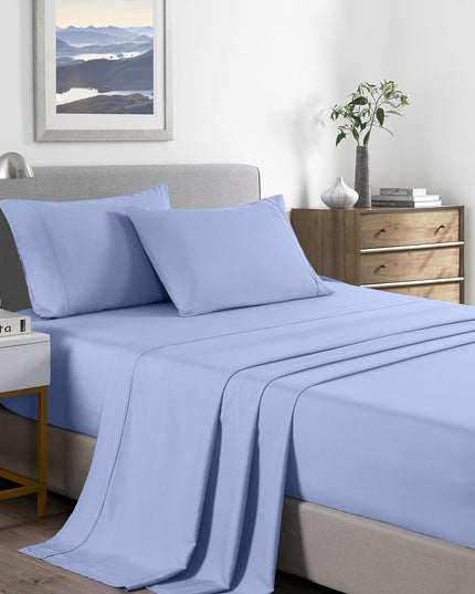 Royal Comfort Bamboo Cooling 2000TC Sheet Set - Double-Light Blue-1951134859753820160