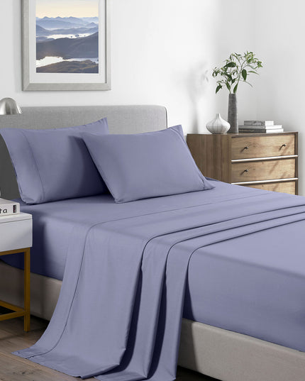 Royal Comfort Bamboo Cooling 2000TC Sheet Set - Double-Lilac Grey-1951134859921592320