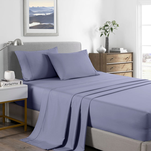 Royal Comfort Bamboo Cooling 2000TC Sheet Set - Double-Lilac Grey-1951134859921592320