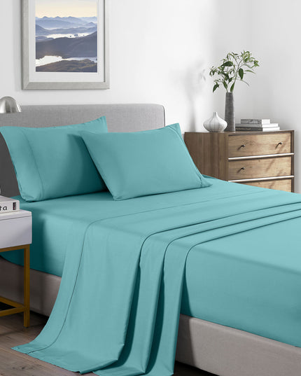 Royal Comfort Bamboo Cooling 2000TC Sheet Set - King-Aqua-1951134861972606976