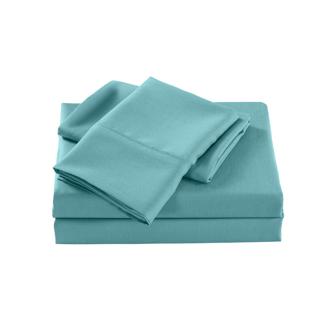 Royal Comfort Bamboo Cooling 2000TC Sheet Set - King-Aqua-1951134861972606978