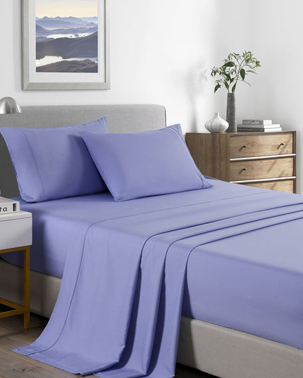 Royal Comfort Bamboo Cooling 2000TC Sheet Set - King-Mid Blue-1951134862794690560