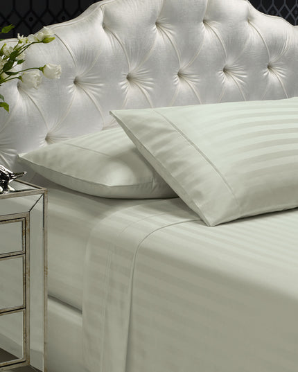 Royal Comfort 1200 Thread count Damask Stripe Cotton Blend sheet sets Queen Silver-1951134866833805312