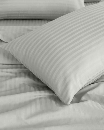 Royal Comfort 1200 Thread count Damask Stripe Cotton Blend sheet sets Queen Silver-1951134866833805317