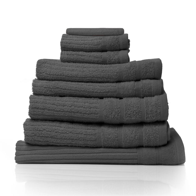 Royal Comfort Eden Egyptian Cotton 600 GSM 8 Piece Towel Pack Granite-1951134891286597632