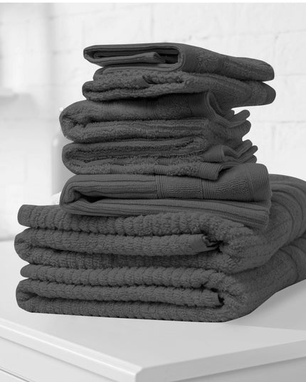 Royal Comfort Eden Egyptian Cotton 600 GSM 8 Piece Towel Pack Granite-1951134891286597633