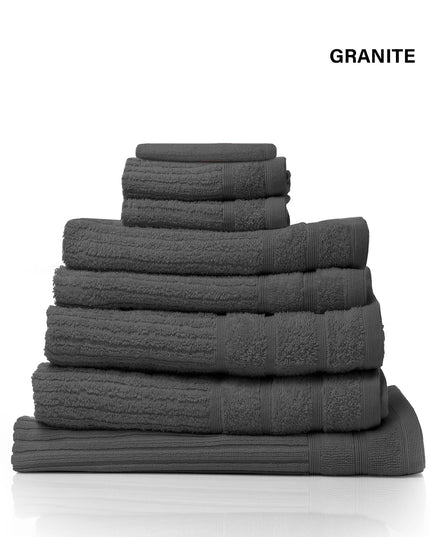 Royal Comfort Eden Egyptian Cotton 600 GSM 8 Piece Towel Pack Granite-1951134891286597636