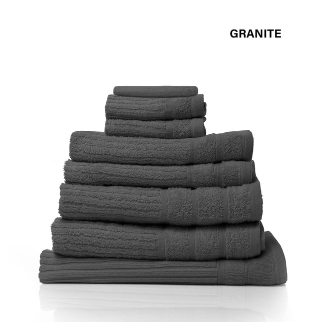 Royal Comfort Eden Egyptian Cotton 600 GSM 8 Piece Towel Pack Granite-1951134891286597636