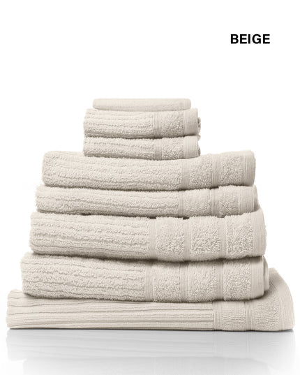Royal Comfort Eden Egyptian Cotton 600 GSM 8 Piece Towel Pack Beige-1951134891450175492
