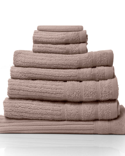 Royal Comfort Eden Egyptian Cotton 600 GSM 8 Piece Towel Pack Champagne Rose-1951134891802497024