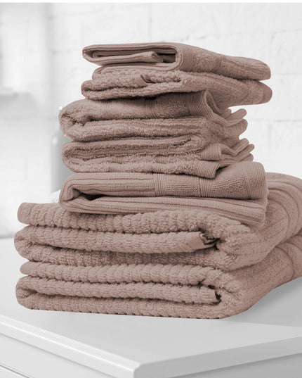 Royal Comfort Eden Egyptian Cotton 600 GSM 8 Piece Towel Pack Champagne Rose-1951134891802497025