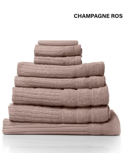 Royal Comfort Eden Egyptian Cotton 600 GSM 8 Piece Towel Pack Champagne Rose-1951134891802497028