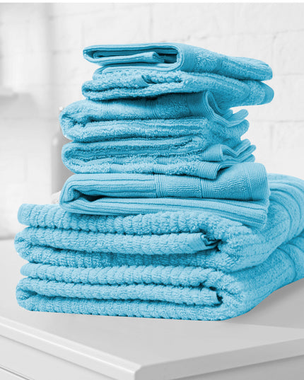 Royal Comfort Eden Egyptian Cotton 600 GSM 8 Piece Towel Pack Aqua-1951134892150624257