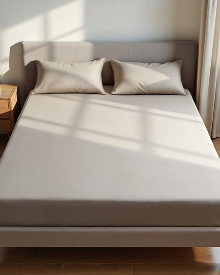 Royal Comfort 1500TC Cotton Rich Fitted sheet 3 PC Set Double-Stone-1951134869606240256