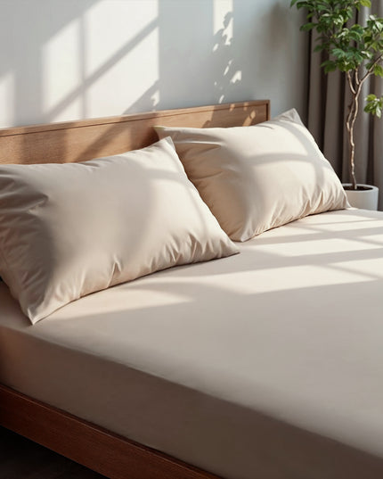 Royal Comfort 1500TC Cotton Rich Fitted sheet 3 PC Set Double-Stone-1951134869606240258