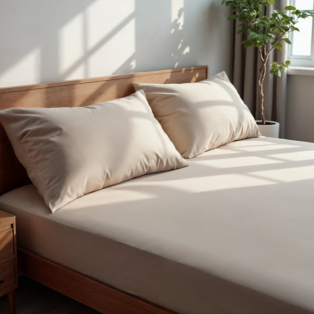 Royal Comfort 1500TC Cotton Rich Fitted sheet 3 PC Set Double-Stone-1951134869606240258