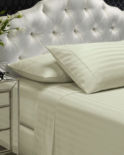 Royal Comfort 1200 Thread count Damask Stripe Cotton Blend sheet sets King Pebble-1951134870528987136