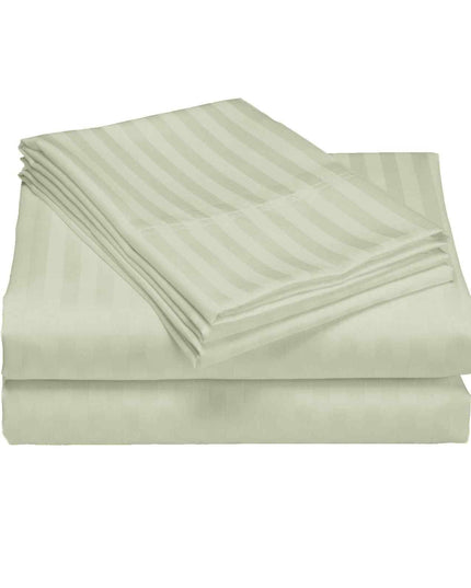 Royal Comfort 1200 Thread count Damask Stripe Cotton Blend sheet sets King Pebble-1951134870528987138