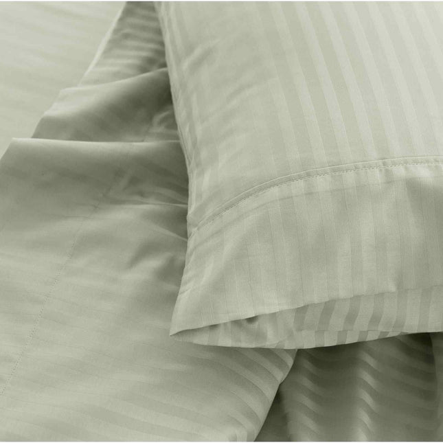 Royal Comfort 1200 Thread count Damask Stripe Cotton Blend sheet sets King Pebble-1951134870528987140